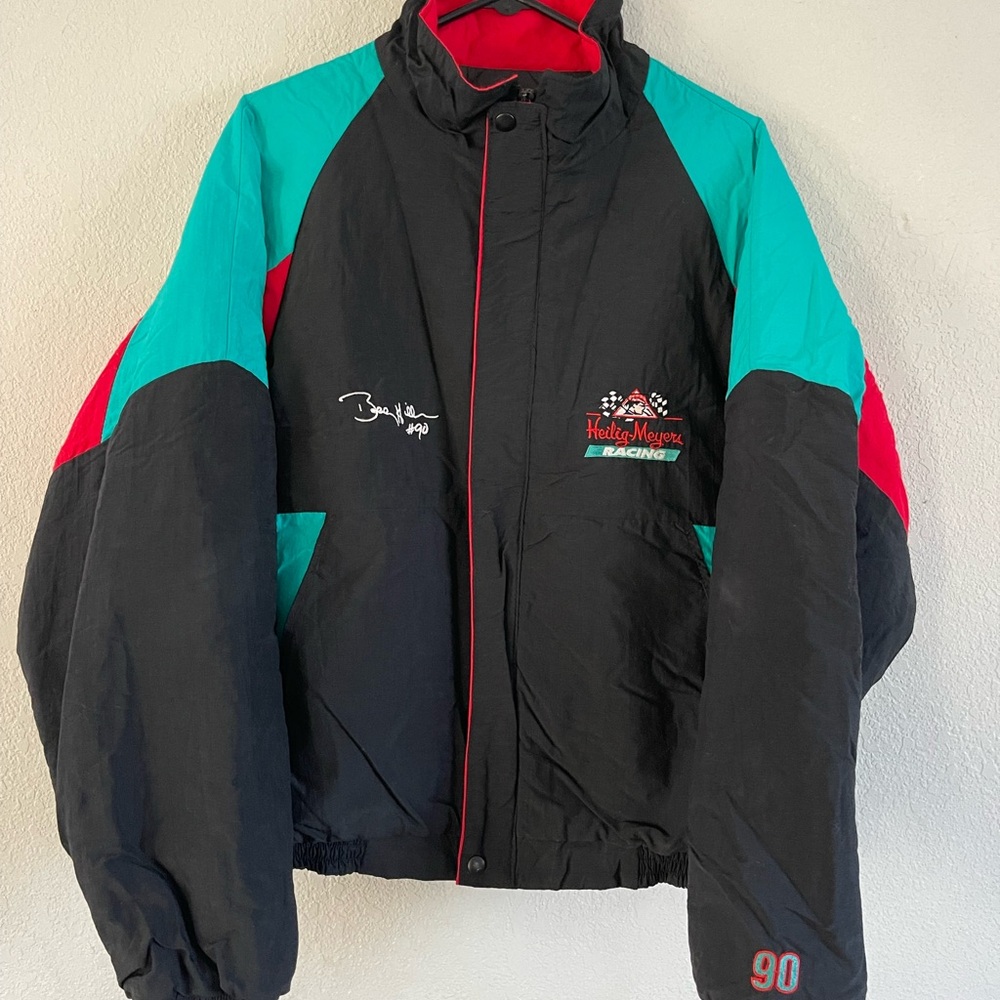 Vintage 90s Racing Jacket Bobby Hillin Heilig Meyers